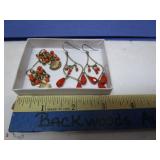 2 PAIRS OF GOLD TONE CORAL EARRINGS