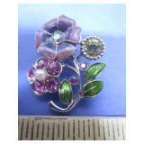 VINTAGE ENAMEL FLOWER BROOCH