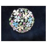 VINTAGE MONET RHINSTONE & ENAMEL BROOCH