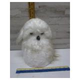 FLUFFY WHITE SNOWY OWL CHRISTMAS TREE TOPPER