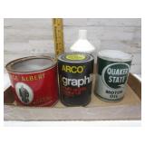 VINTAGE OIL TINS FULL