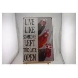 FUNNY ROOSTER & CHICKEN SIGN