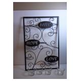 WROUGHT IRON FAITH, HOPE, & LOVE WALL DECOR