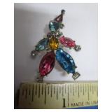 CLOWN RHINESTONE BROOCH