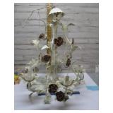 VINTAGE SHABBY CHIC METAL TOLEWARE CHANDELIER