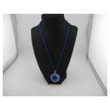 MURANO GLASS BLUE FLORAL NECKALCE