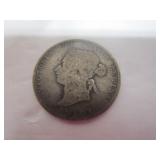 1862 VICTORIA DEI TWENTY-FIVE CENT PIECE