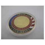 VETERANS SERVICE COMMEMORATIVE - GOLD TONED
