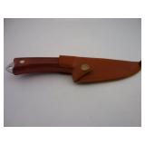 NEW WOODEN HANDLE KNIFE WITH SHEATH