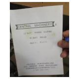 CENTRAL MACHINERY LATHE T34706