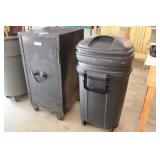 PAIR OF ROLLING TRASH CANS