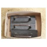 3 CAST IRON CLOTHES PRESS / PATTERN WEIGHTS