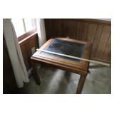 SQUARE GLASS TOP END TABLE 28 X 28 X 22.5 INCHES