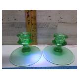 GREEN GLOWING CANDLE STICKS