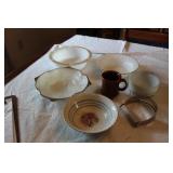 VINTAGE BOWLS FIRE KING, MILK GLASS, & MORE
