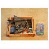 BOX OF MILITARY TOYS & SCREWDRIVER SET