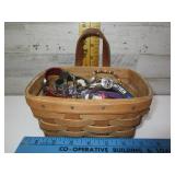 LONGABERGER BASKET WITH BROKEN JEWELRY
