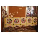 UNFINISHED QUILT ON A RACK