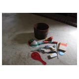 WOODEN BUCKET FULL OF TREASURES
