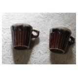 VINTAGE MONMOUTH BROWN POTTER DRIP MUGS