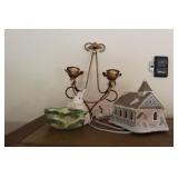 CANDLE HOLDER EASTER DECOR, & LIGHTED CHURCH