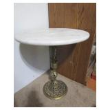 MARBLE TOP BRASS BASE PLANT STAND