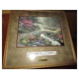 LARGE BRIDGE OF FAITH THOMAS KINKADE FRAMED