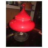 LARGE RED CANDY DISH