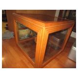 GLASS TOP DISPLAY SIDE TABLE
