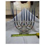 MULTI COLORED STAR OF DAVE HANUKKAH MENORAH