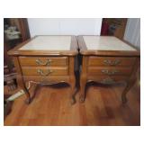 2 NICE END TABLES WITH MARBLE TOPS