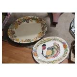 2 LARGE TURKEY / FALL PLATTERS
