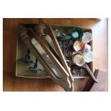 BOX OF CANDLE STICKS & HOLDERS