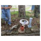 CONCRETE BIRD BATH & ANGEL