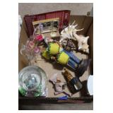 BOX LOT - FIGURINES, SHELLS, &  MORE
