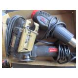 JIG SAW, GRINDER, & HEAT GUN