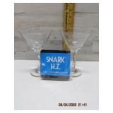 2 MARTINI GLASSES & COASTERS