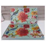 NOTIONS JADE FLOWER GLASS TRAY / CANDLE GARDEN