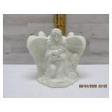 BISQUE ANGEL CANDLE HOLDER