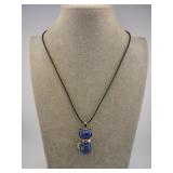 CUTE BLUE STONE CAT PENDANT NECKLACE