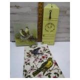 BIRD ART PICTURE, TOWEL & HANGER