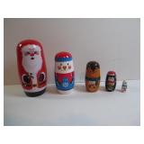 5-PC CHRISTMAS NESTING DOLL SET ï¿½ SANTA, SNOWMAN,