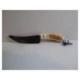 DAMASCUS STEEL FIXED BLADE KNIFE WITH DECORATIVE