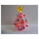 MINIATURE LIGHTED PINK CERAMIC CHRISTMAS TREE ï¿½