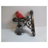 RED CARDINAL MEMORIAL WALL MOUNT BELL WITH HEART