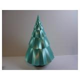 10" PEARLESCENT TEAL GEOMETRIC CHRISTMAS TREE
