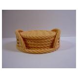 WICKER STYLE COASTER SET OF 5 WITH MATCHING