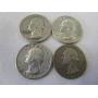 (4) Washington Quarters 90% Silver