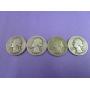 (4) Washington Quarters 90% Silver