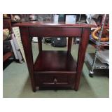 Furniture; nice end table with hide away & drawer